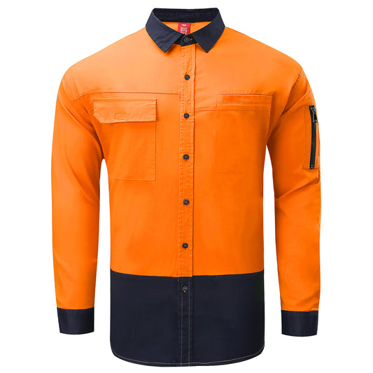 "Custom Mens Hi Vis PULSE Work Shirt – Logo Embroidery & Printing | NS Promo - NS PROMO"