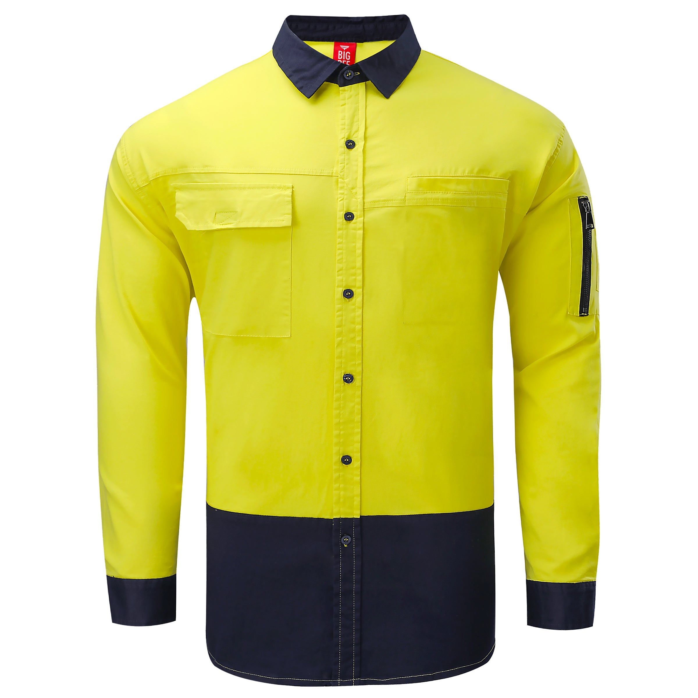 "Custom Mens Hi Vis PULSE Work Shirt – Logo Embroidery & Printing | NS Promo - NS PROMO"