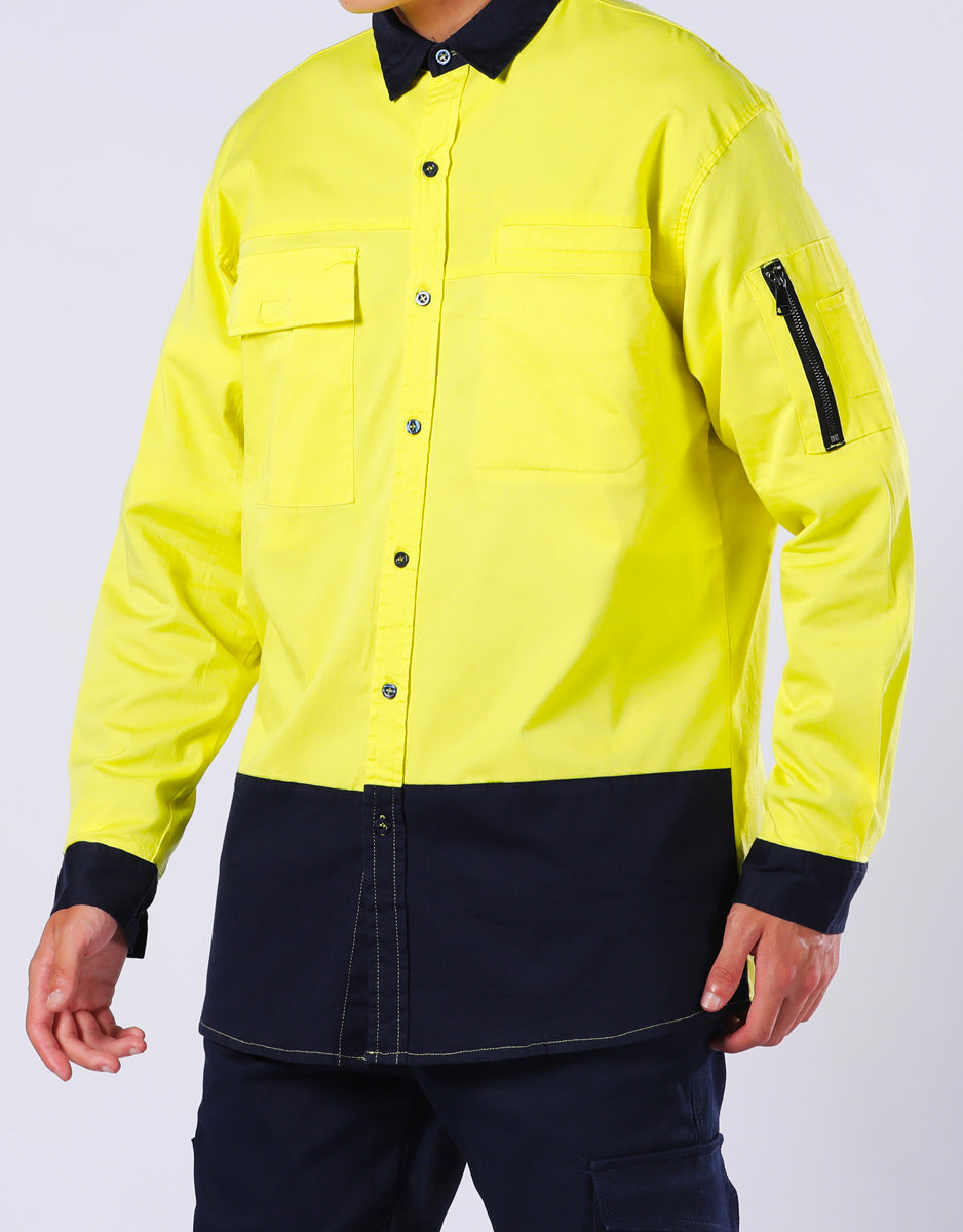 "Custom Mens Hi Vis PULSE Work Shirt – Logo Embroidery & Printing | NS Promo - NS PROMO"