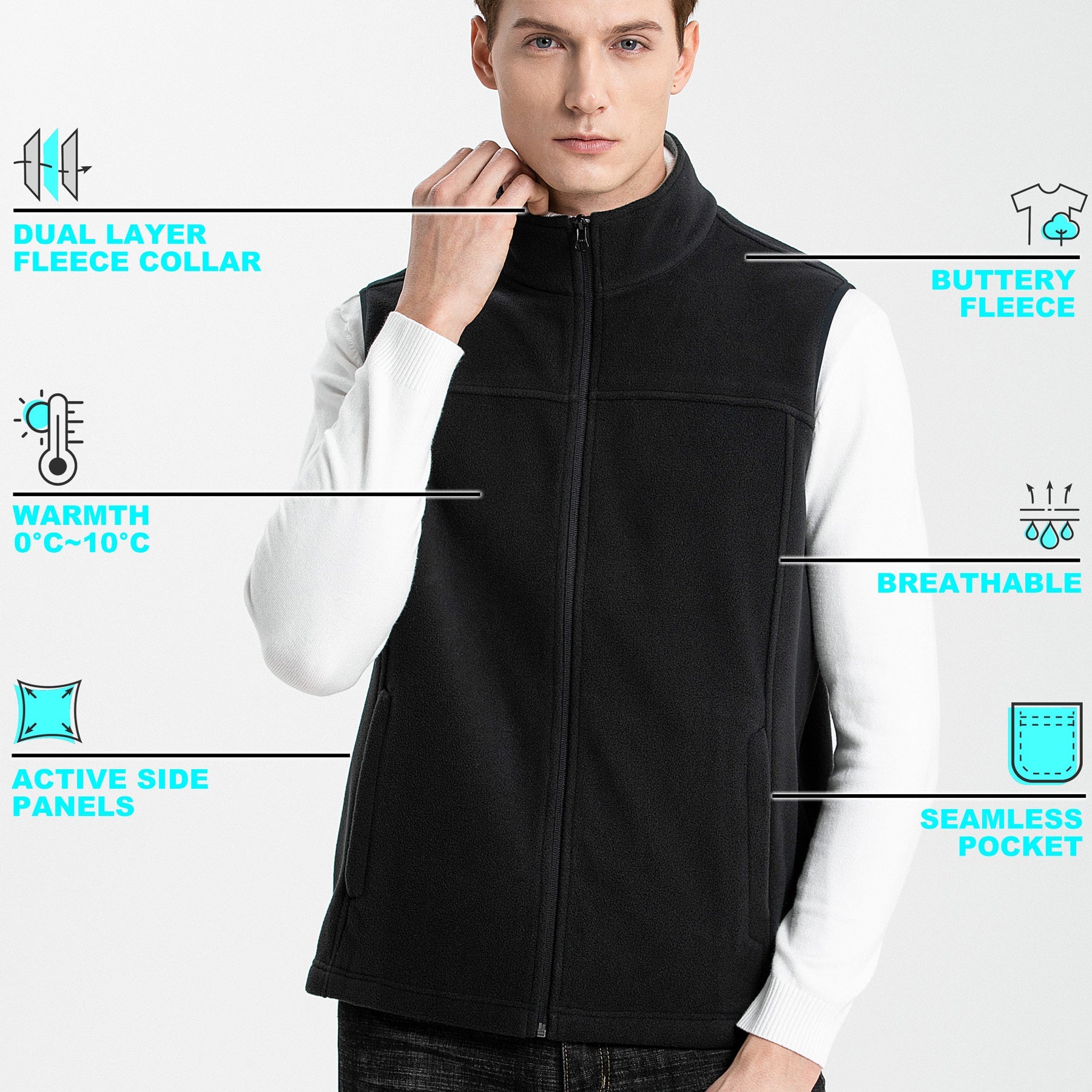 "Custom Polar Fleece Vest Add Your Logo – ISUSI EASY - NS PROMO"