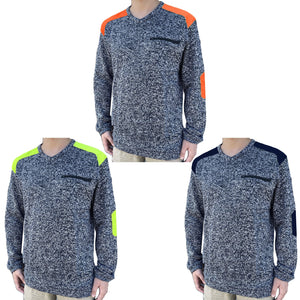 "Custom Crew Hi Vis Jumper Add Your Logo – Marle Fleece Safety Workwear - NS PROMO"