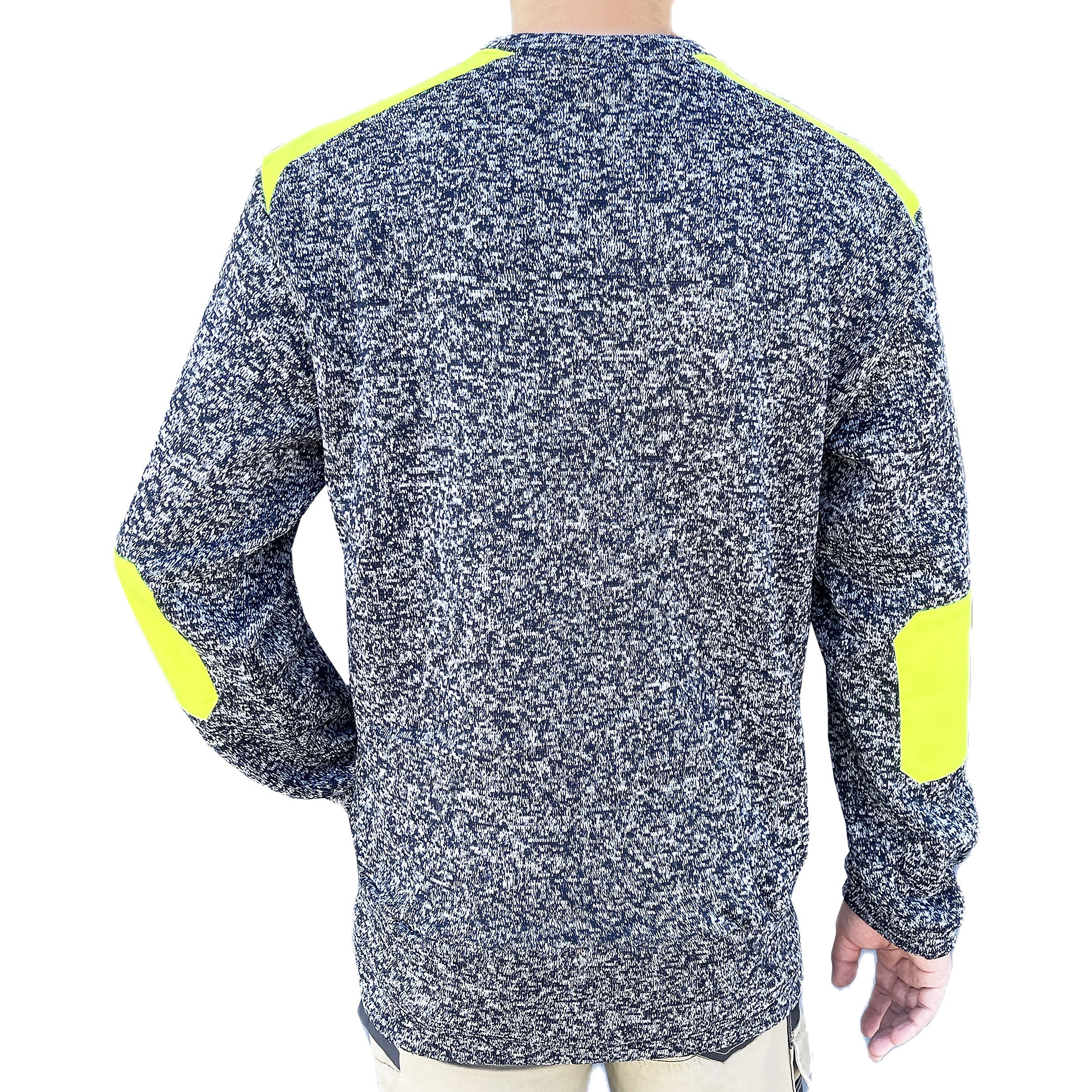 "Custom Crew Hi Vis Jumper Add Your Logo – Marle Fleece Safety Workwear - NS PROMO"