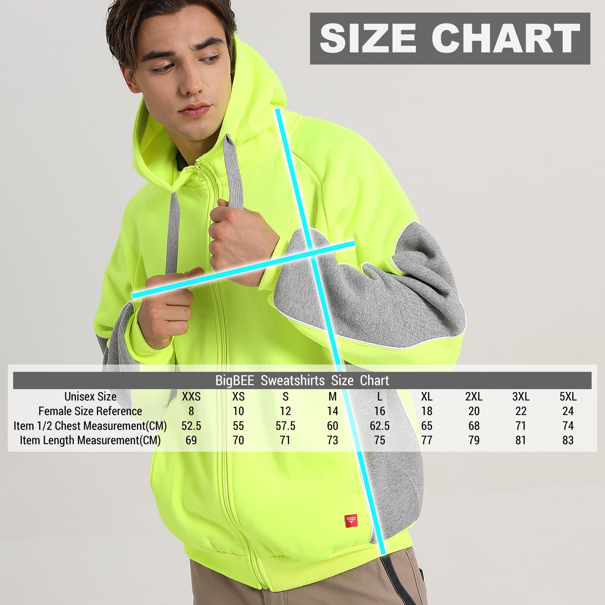 "Custom Hi Vis Hoodie Add Your Logo – Big Bee Workwear - NS PROMO"