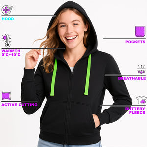 "Custom Womens Contrast Zip Hoodie Add Your Logo – ISUSI - NS PROMO"