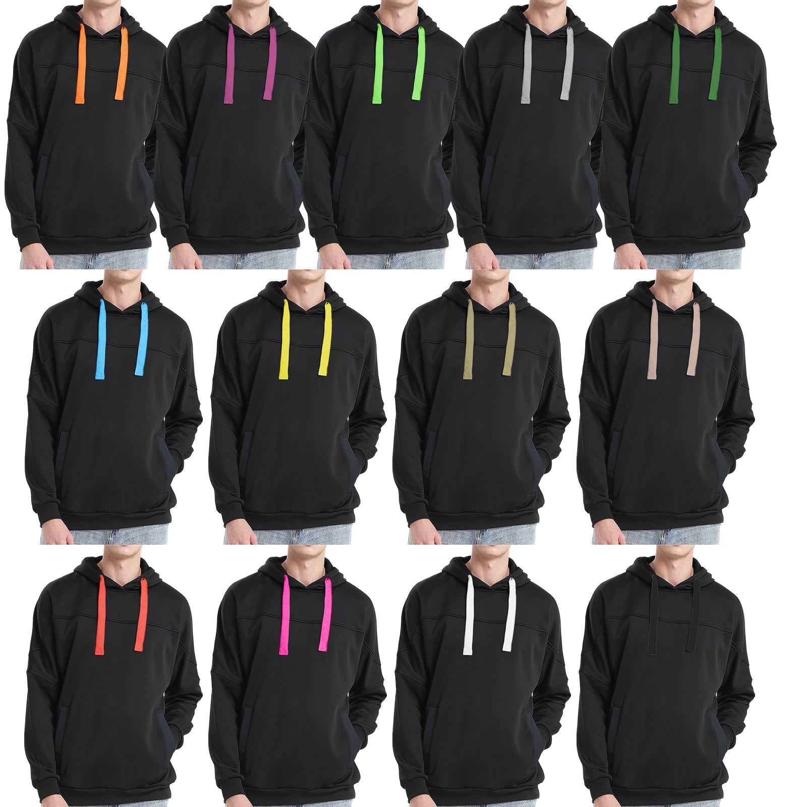 "Custom Contrast Pullover Hoodie Add Your Logo – ISUSI Oversized - NS PROMO"