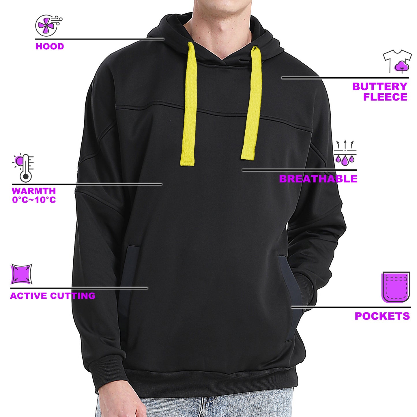 "Custom Contrast Pullover Hoodie Add Your Logo – ISUSI Oversized - NS PROMO"