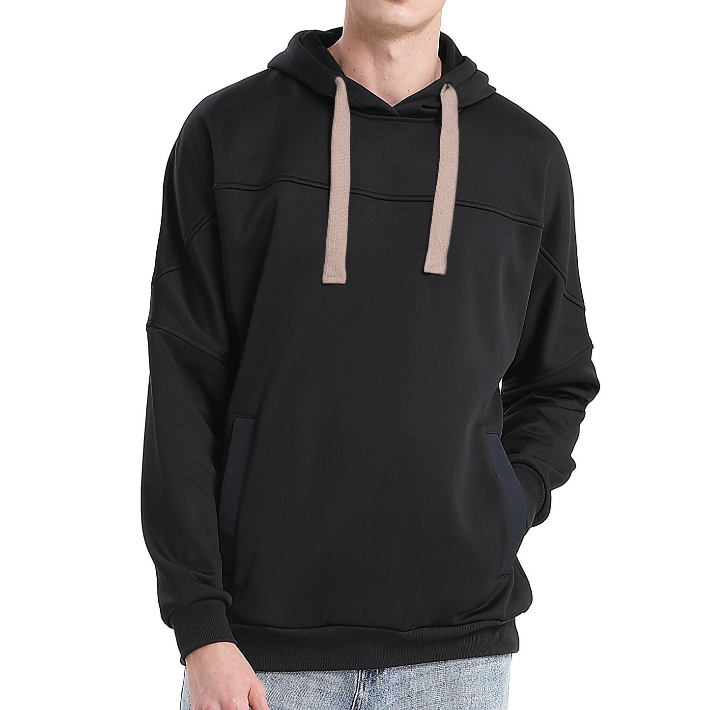 "Custom Contrast Pullover Hoodie Add Your Logo – ISUSI Oversized - NS PROMO"