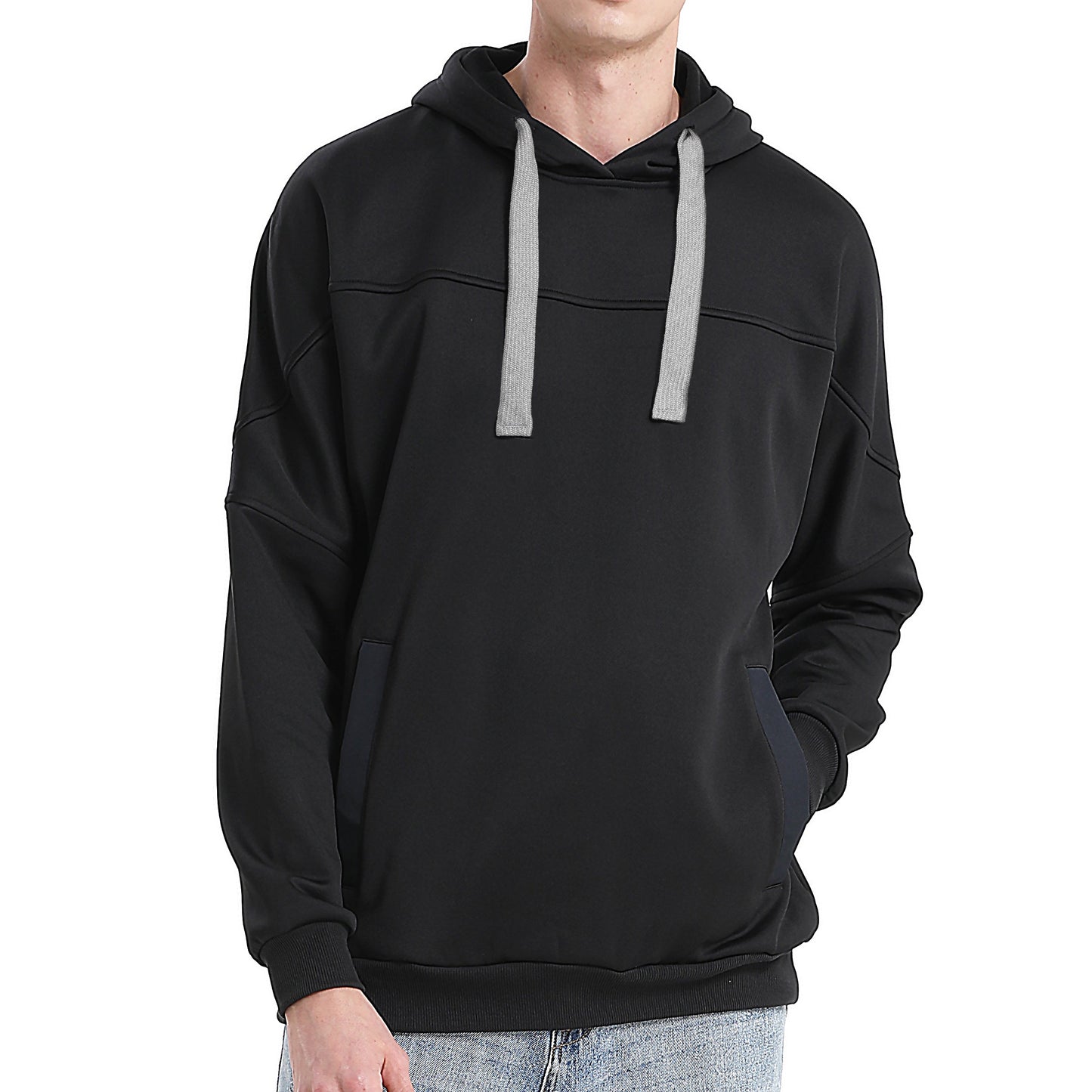 "Custom Contrast Pullover Hoodie Add Your Logo – ISUSI Oversized - NS PROMO"