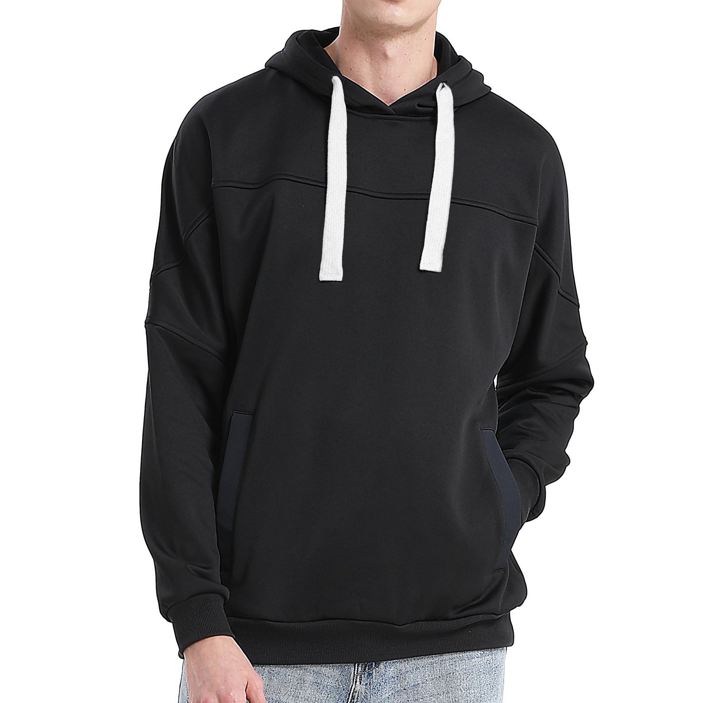 "Custom Contrast Pullover Hoodie Add Your Logo – ISUSI Oversized - NS PROMO"