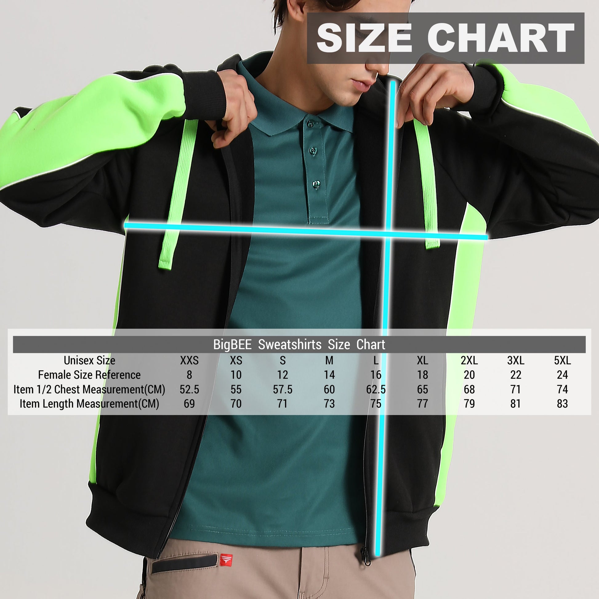 "Custom Panel Zip Hoodie Jumper Add Your Logo – Big Bee - NS PROMO"