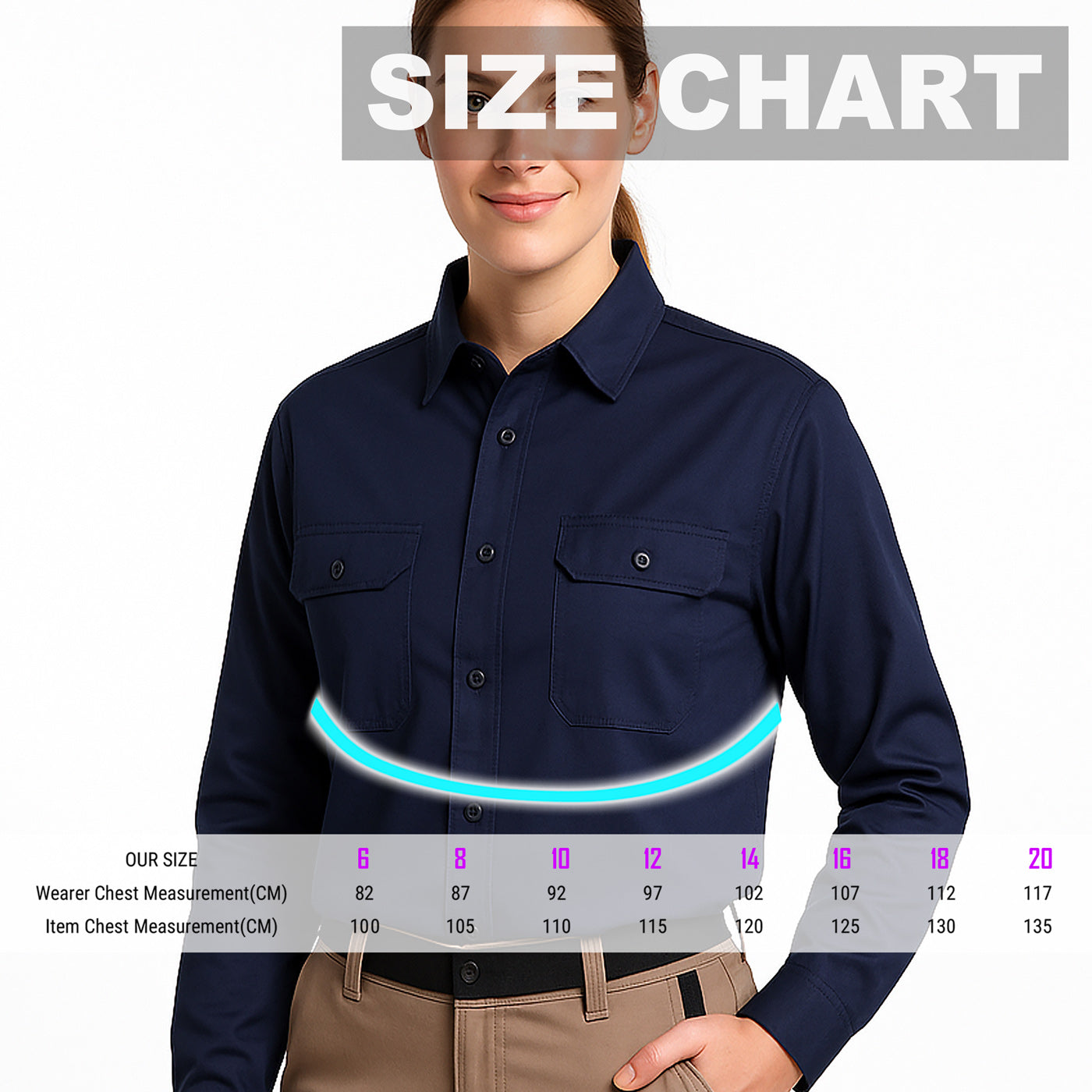 "Custom Womens Hi Vis Lightweight Work Shirt – Logo Embroidery & Printing | NS Promo - NS PROMO"