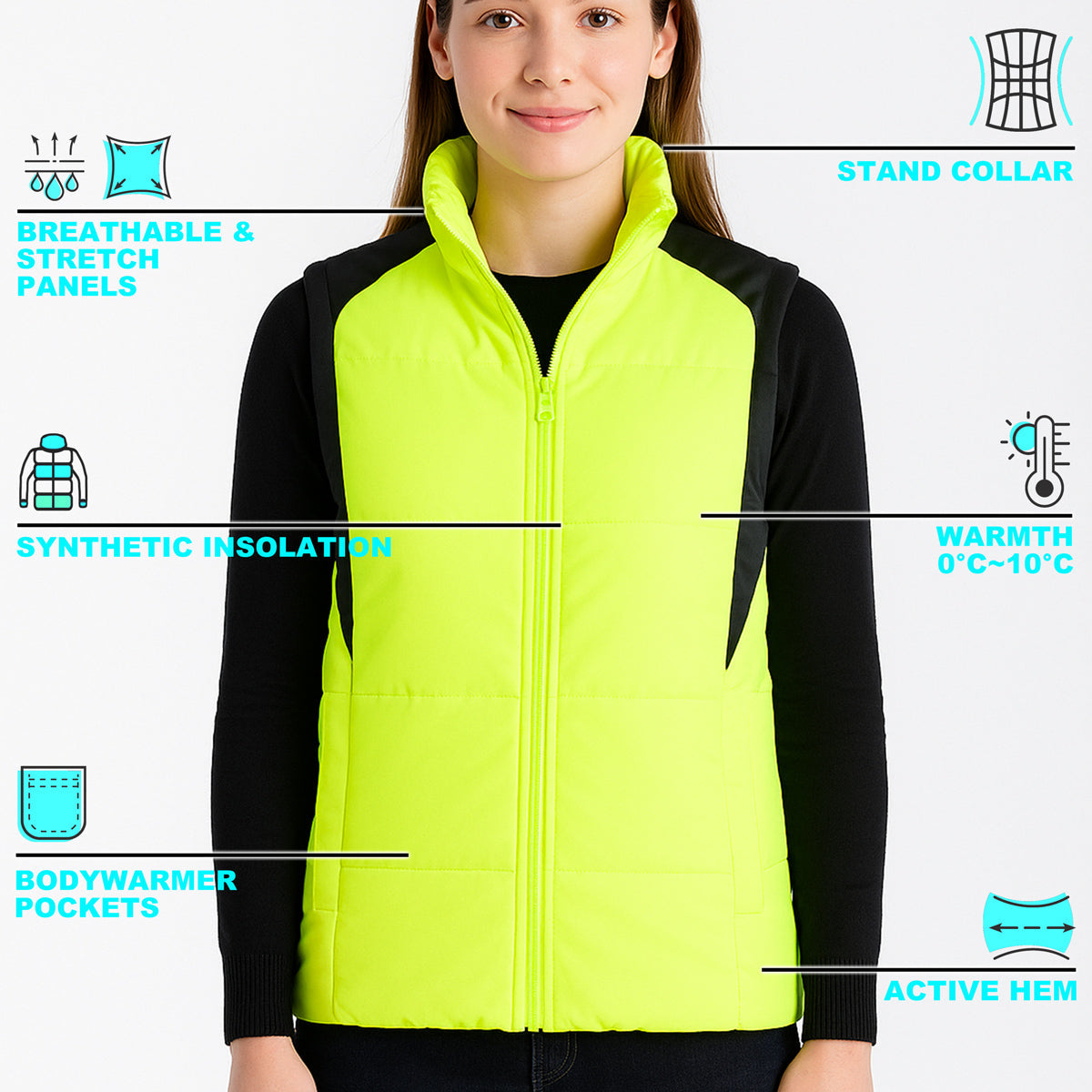 "Custom Womens Hi Vis Puffer Vest Add Your Logo – ISUSI - NS PROMO"