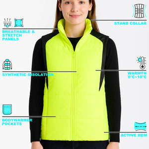 "Custom Womens Hi Vis Puffer Vest Add Your Logo – ISUSI - NS PROMO"