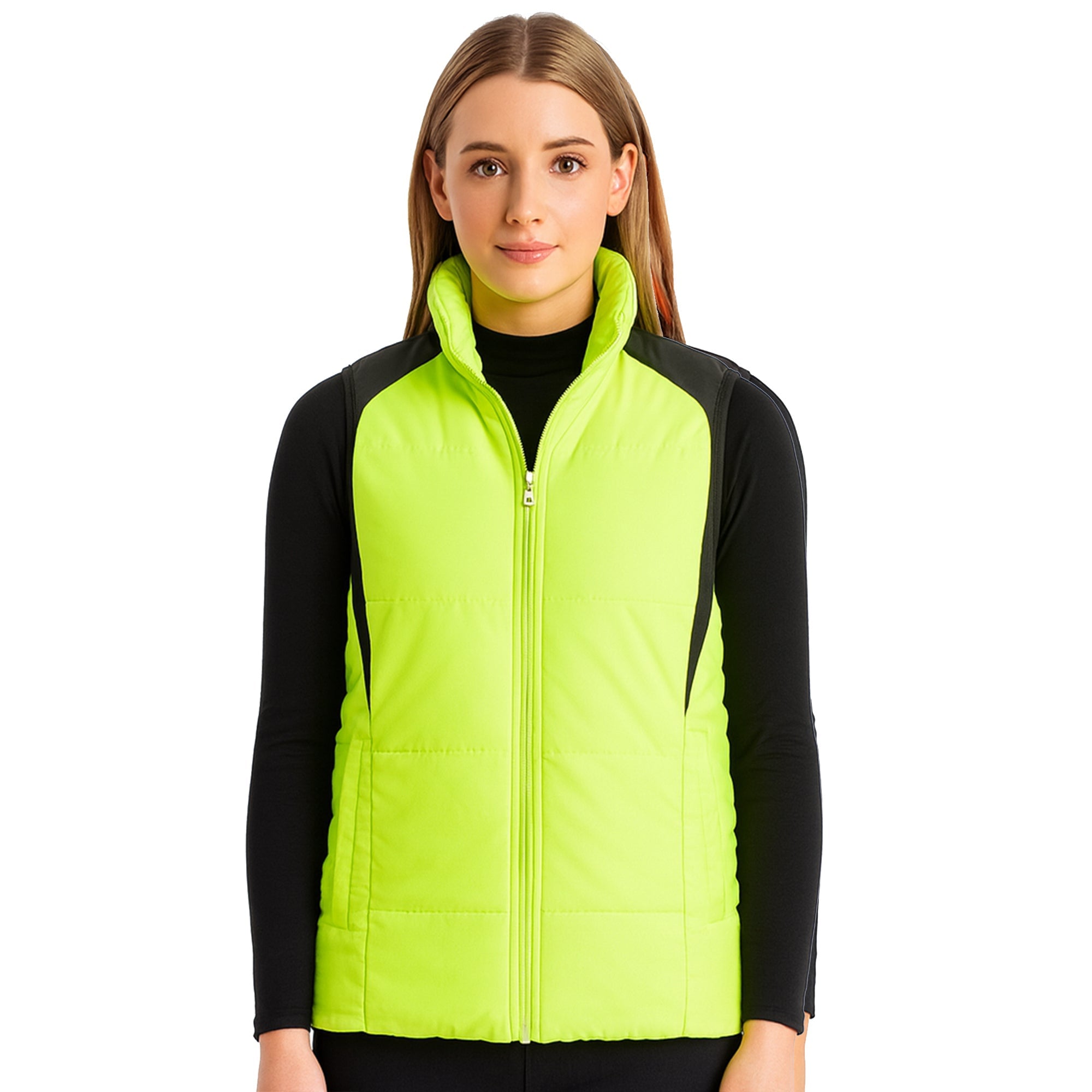"Custom Womens Hi Vis Puffer Vest Add Your Logo – ISUSI - NS PROMO"