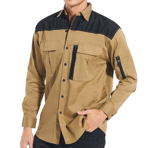 "Custom Mens ZIP Work Shirt – Stretch Cotton, Logo Printing & Embroidery | NS Promo - NS PROMO"