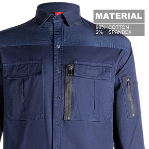"Custom Mens ZIP Work Shirt – Stretch Cotton, Logo Printing & Embroidery | NS Promo - NS PROMO"