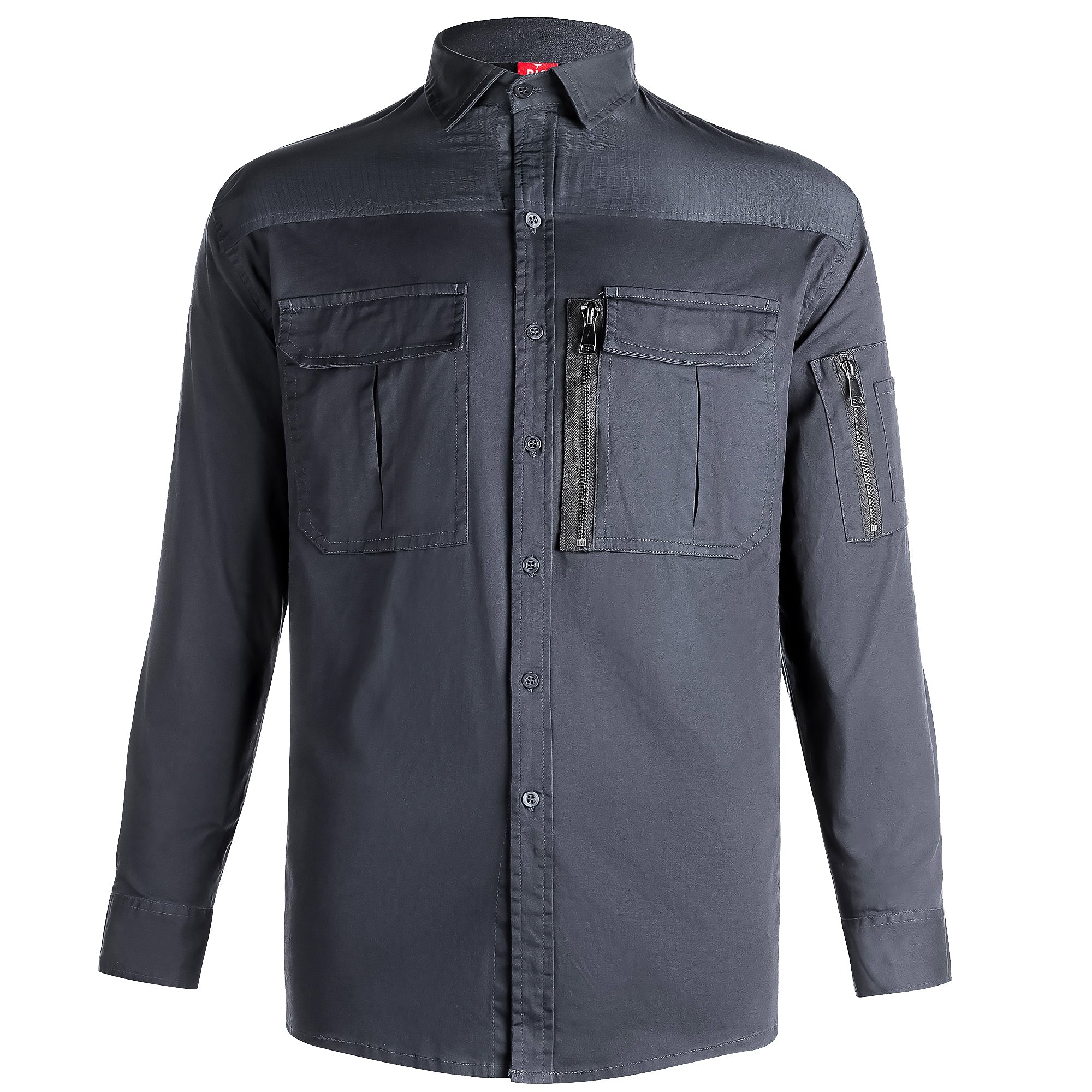 "Custom Mens ZIP Work Shirt – Stretch Cotton, Logo Printing & Embroidery | NS Promo - NS PROMO"