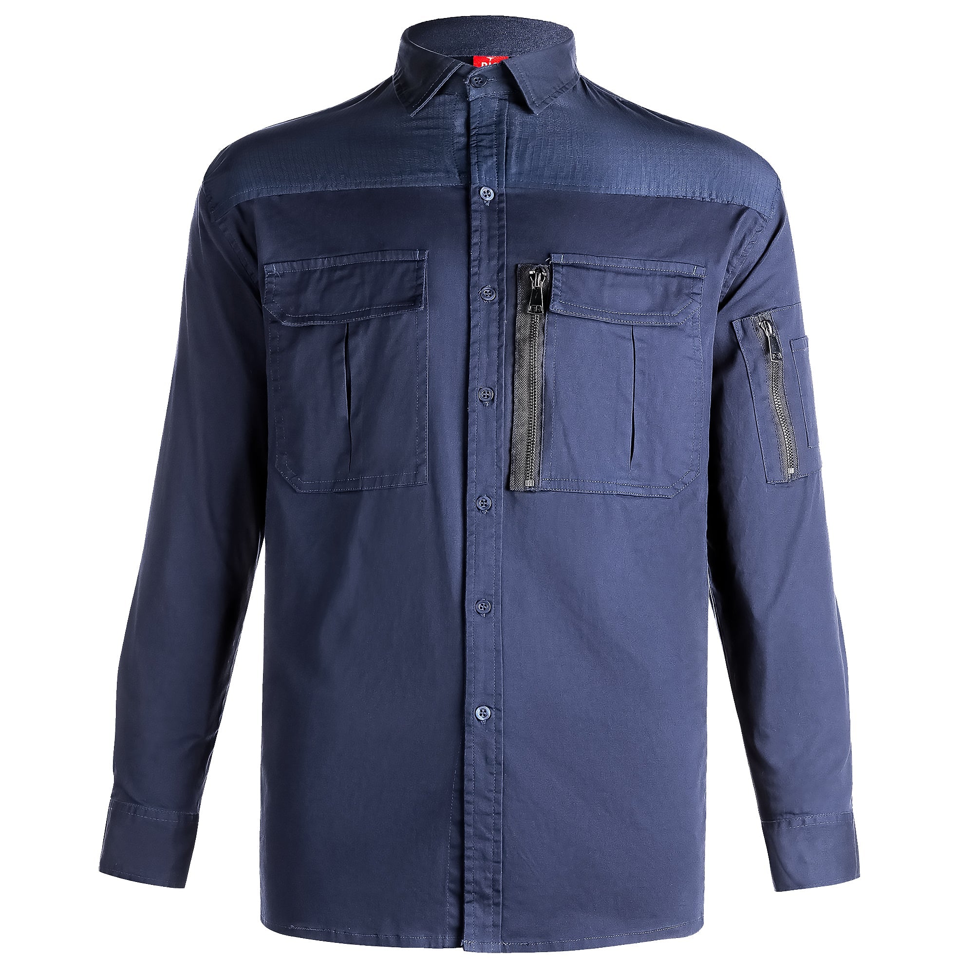 "Custom Mens ZIP Work Shirt – Stretch Cotton, Logo Printing & Embroidery | NS Promo - NS PROMO"