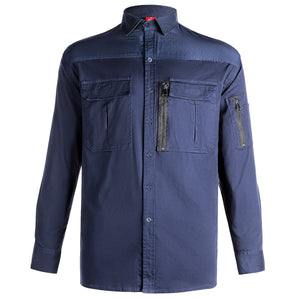 "Custom Mens ZIP Work Shirt – Stretch Cotton, Logo Printing & Embroidery | NS Promo - NS PROMO"