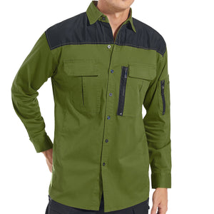 "Custom Mens ZIP Work Shirt – Stretch Cotton, Logo Printing & Embroidery | NS Promo - NS PROMO"