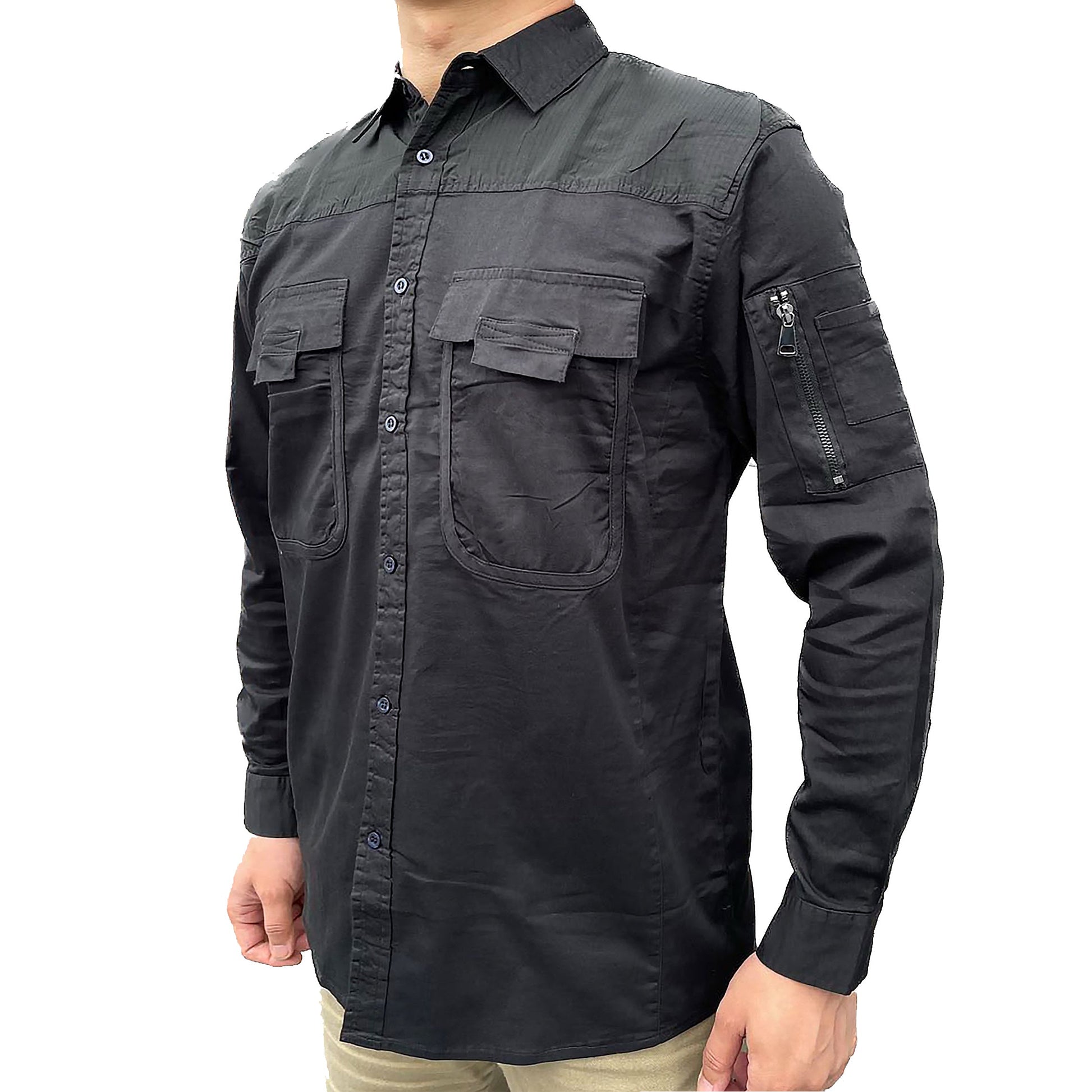 "Custom Mens Stretch Cotton Work Shirt – Logo Embroidery & Printing | NS Promo - NS PROMO"