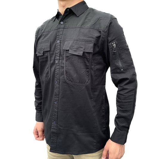 "Custom Mens Stretch Cotton Work Shirt – Logo Embroidery & Printing | NS Promo - NS PROMO"