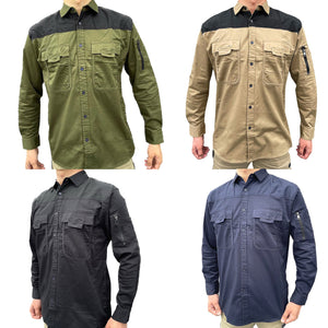 "Custom Mens Stretch Cotton Work Shirt – Logo Embroidery & Printing | NS Promo - NS PROMO"