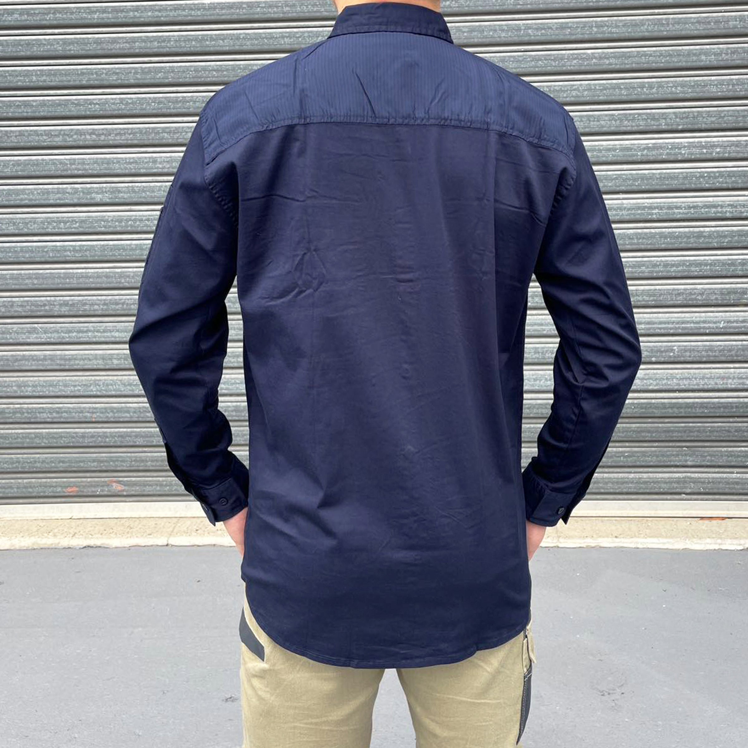 "Custom Mens Stretch Cotton Work Shirt – Logo Embroidery & Printing | NS Promo - NS PROMO"