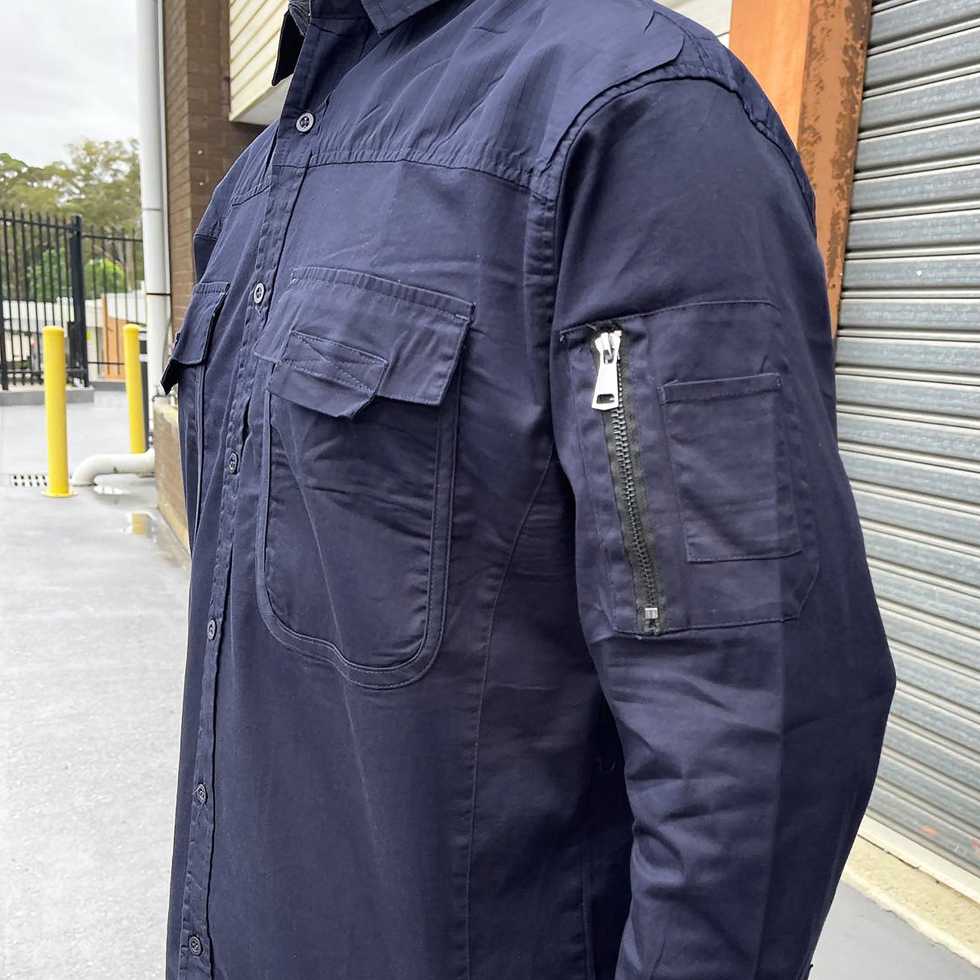 "Custom Mens Stretch Cotton Work Shirt – Logo Embroidery & Printing | NS Promo - NS PROMO"