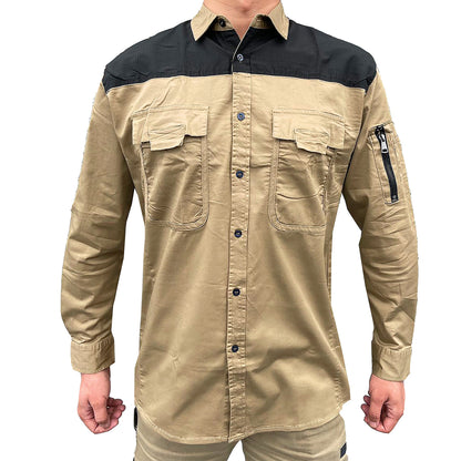 "Custom Mens Stretch Cotton Work Shirt – Logo Embroidery & Printing | NS Promo - NS PROMO"