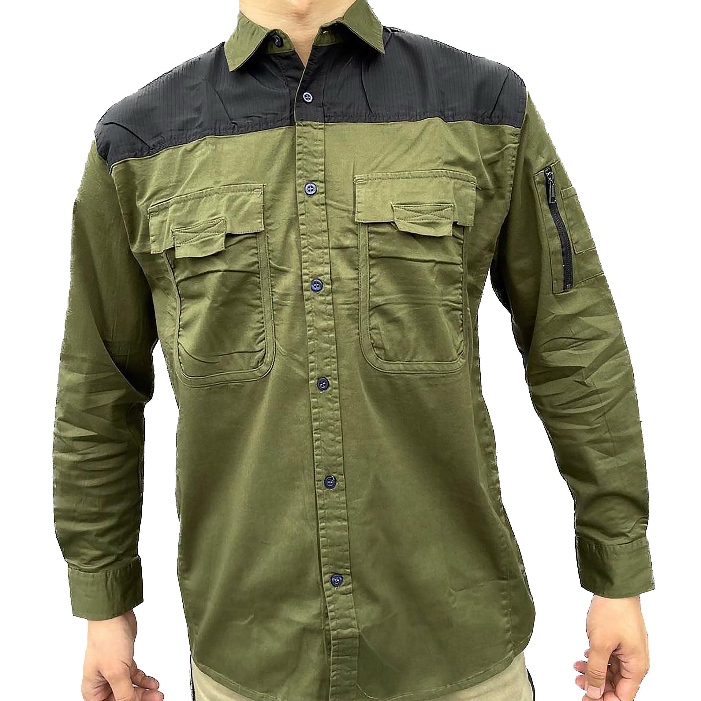 "Custom Mens Stretch Cotton Work Shirt – Logo Embroidery & Printing | NS Promo - NS PROMO"