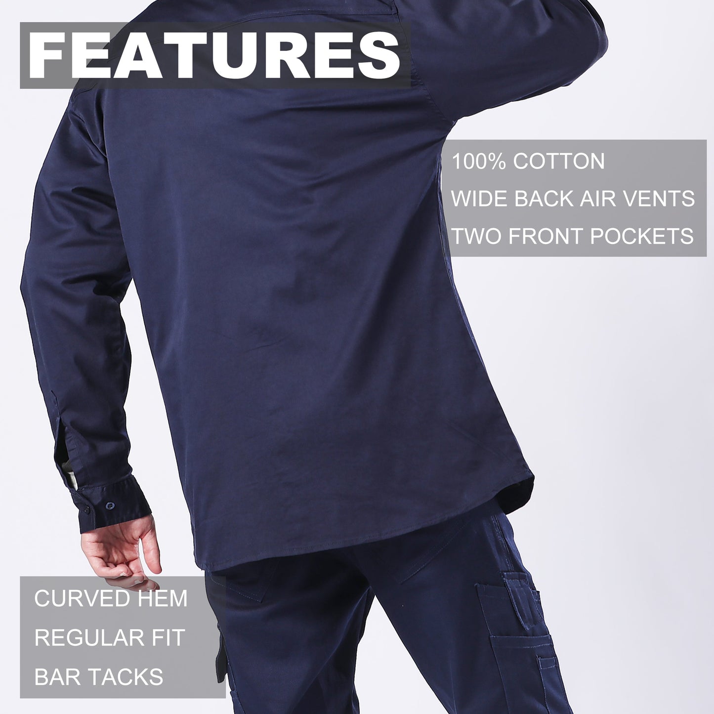 "Custom Mens Cotton Drill Work Shirt – Logo Embroidery & Printing | NS Promo - NS PROMO"