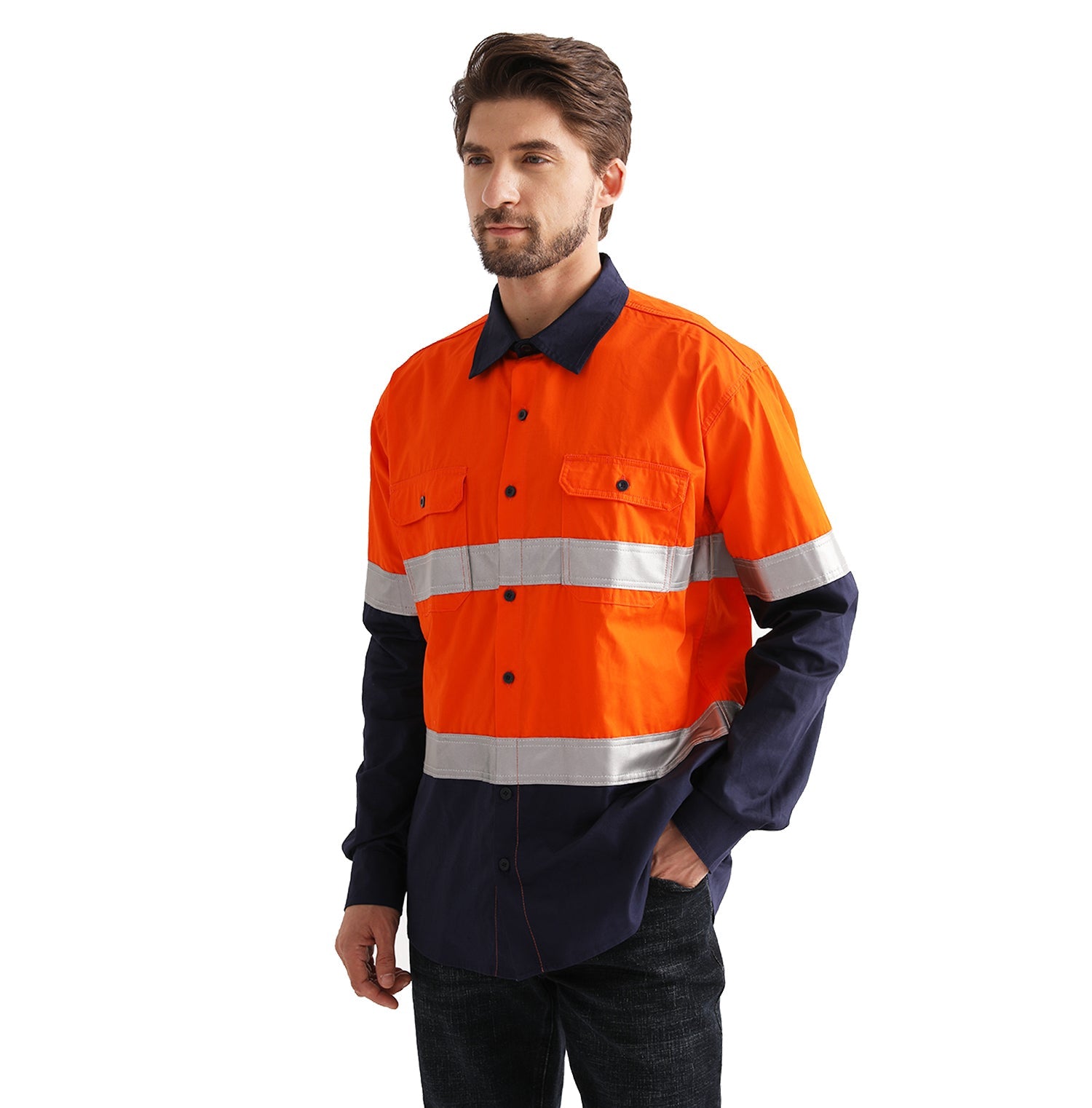 "Custom Hi Vis Day/Night Compliant Work Shirt – Add Logo Printing | NS Promo - NS PROMO"