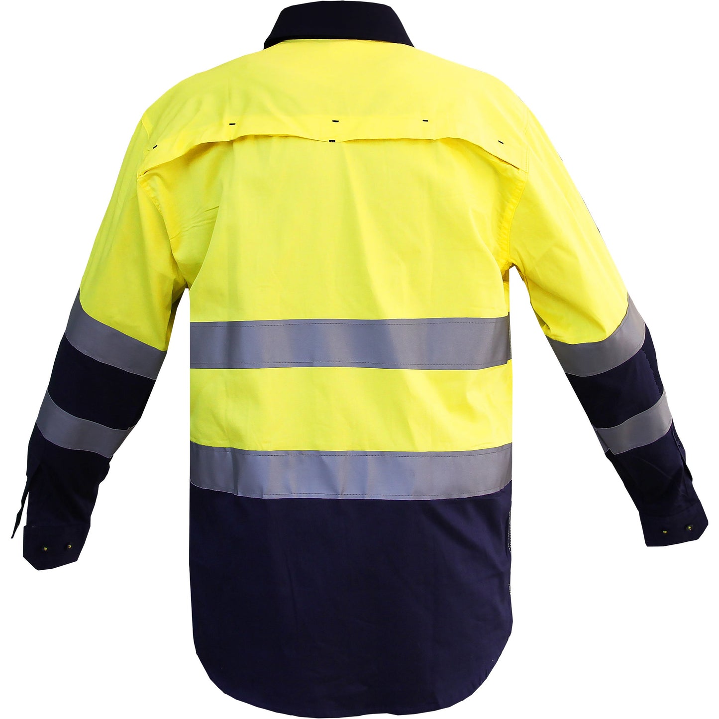 "Custom Hi Vis Work Shirt – Long Sleeve with Reflective Tape, Add Your Logo | NS Promo - NS PROMO"