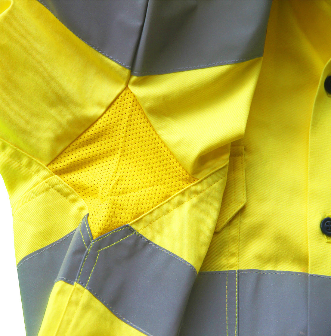 "Custom Hi Vis Work Shirt – Long Sleeve with Reflective Tape, Add Your Logo | NS Promo - NS PROMO"