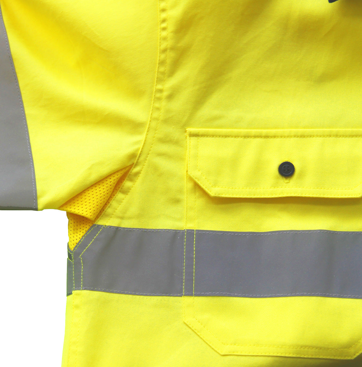 "Custom Hi Vis Work Shirt – Long Sleeve with Reflective Tape, Add Your Logo | NS Promo - NS PROMO"