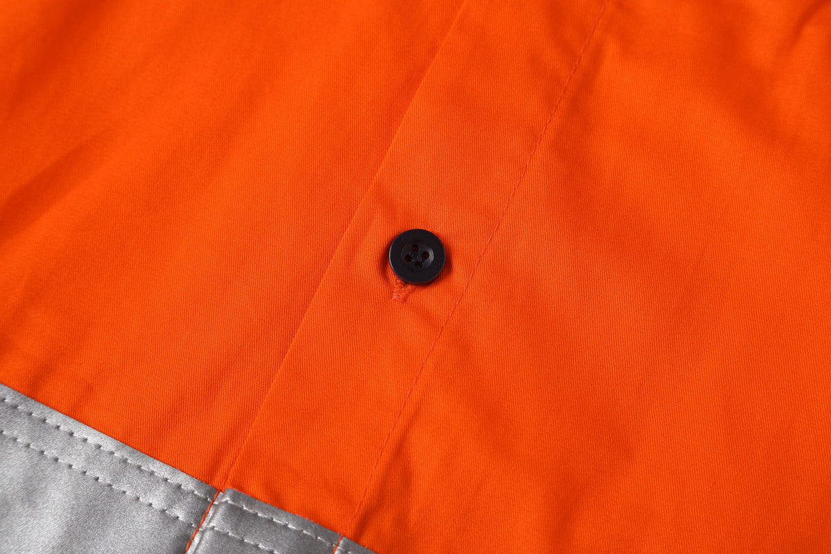 "Custom Hi Vis Work Shirt – Long Sleeve with Reflective Tape, Add Your Logo | NS Promo - NS PROMO"