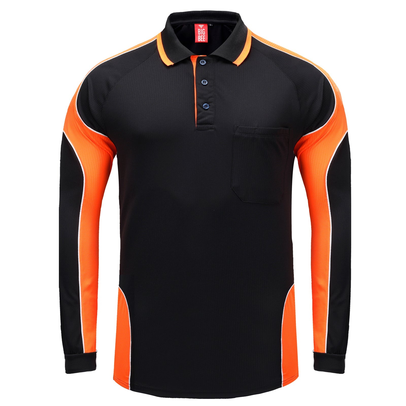 "Custom Mens Long Sleeve Panel Polo – Logo Printing & Embroidery | NS Promo - NS PROMO"