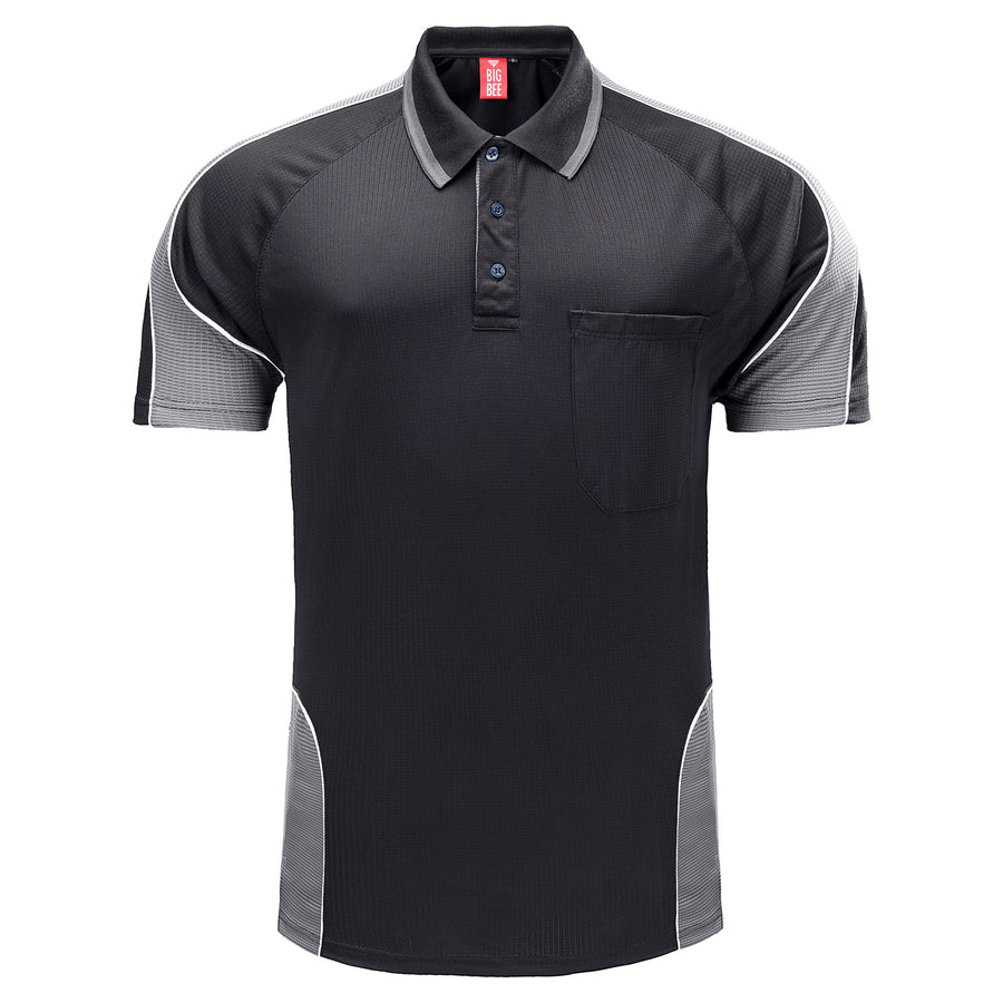 Custom Mens Short Sleeve Panel Polo – Logo Printing & Embroidery