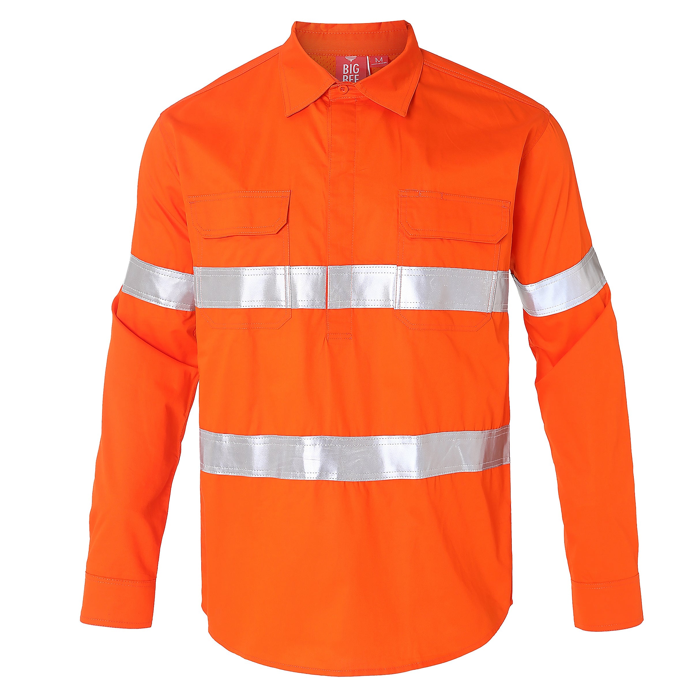 "Custom Mens Hi Vis Closed Front Work Shirt – Logo Embroidery & Printing | NS Promo - NS PROMO"