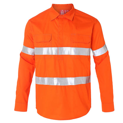 "Custom Mens Hi Vis Closed Front Work Shirt – Logo Embroidery & Printing | NS Promo - NS PROMO"