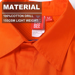 "Custom Mens Hi Vis Closed Front Work Shirt – Logo Embroidery & Printing | NS Promo - NS PROMO"