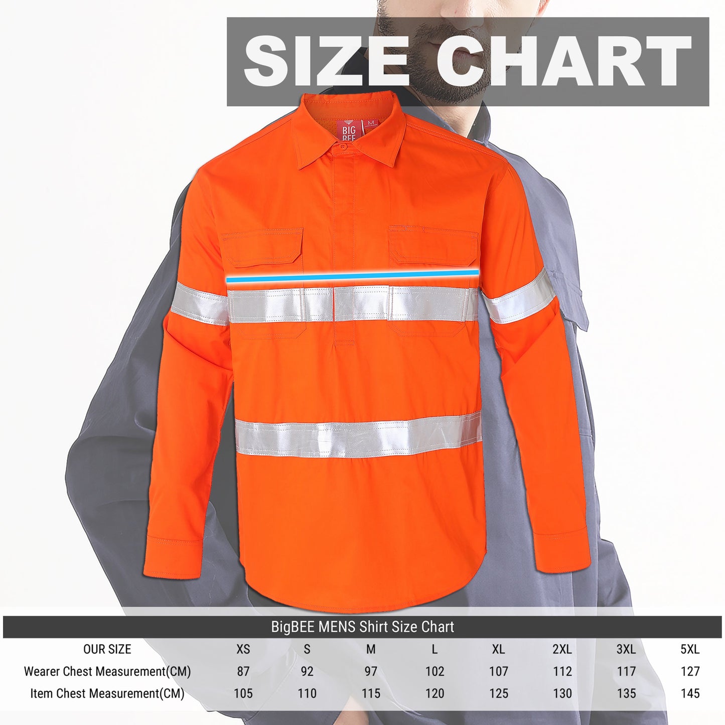 "Custom Mens Hi Vis Closed Front Work Shirt – Logo Embroidery & Printing | NS Promo - NS PROMO"