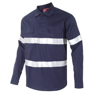 "Custom Mens Hi Vis Closed Front Work Shirt – Logo Embroidery & Printing | NS Promo - NS PROMO"