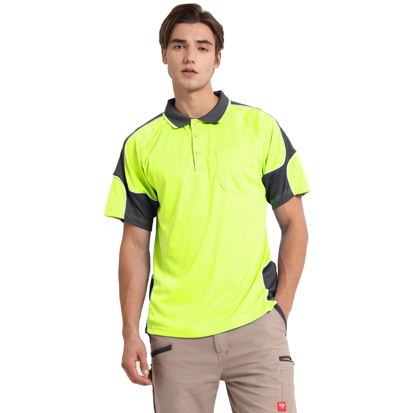 "Custom Hi Vis Short Sleeve Polo – Add Your Logo Printing | NS Promo - NS PROMO"