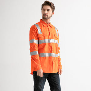 "Custom Mens VIC Rail Hi Vis Work Shirt – H Pattern Reflective | NS Promo - NS PROMO"