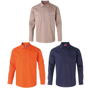 "Custom Mens Hi Vis Closed Front Work Shirt – Logo Printing & Embroidery | NS Promo - NS PROMO"