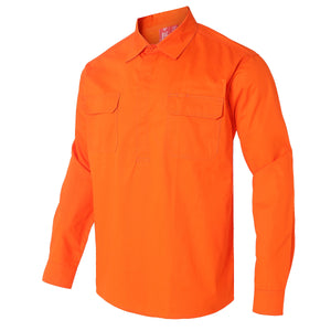 "Custom Mens Hi Vis Closed Front Work Shirt – Logo Printing & Embroidery | NS Promo - NS PROMO"