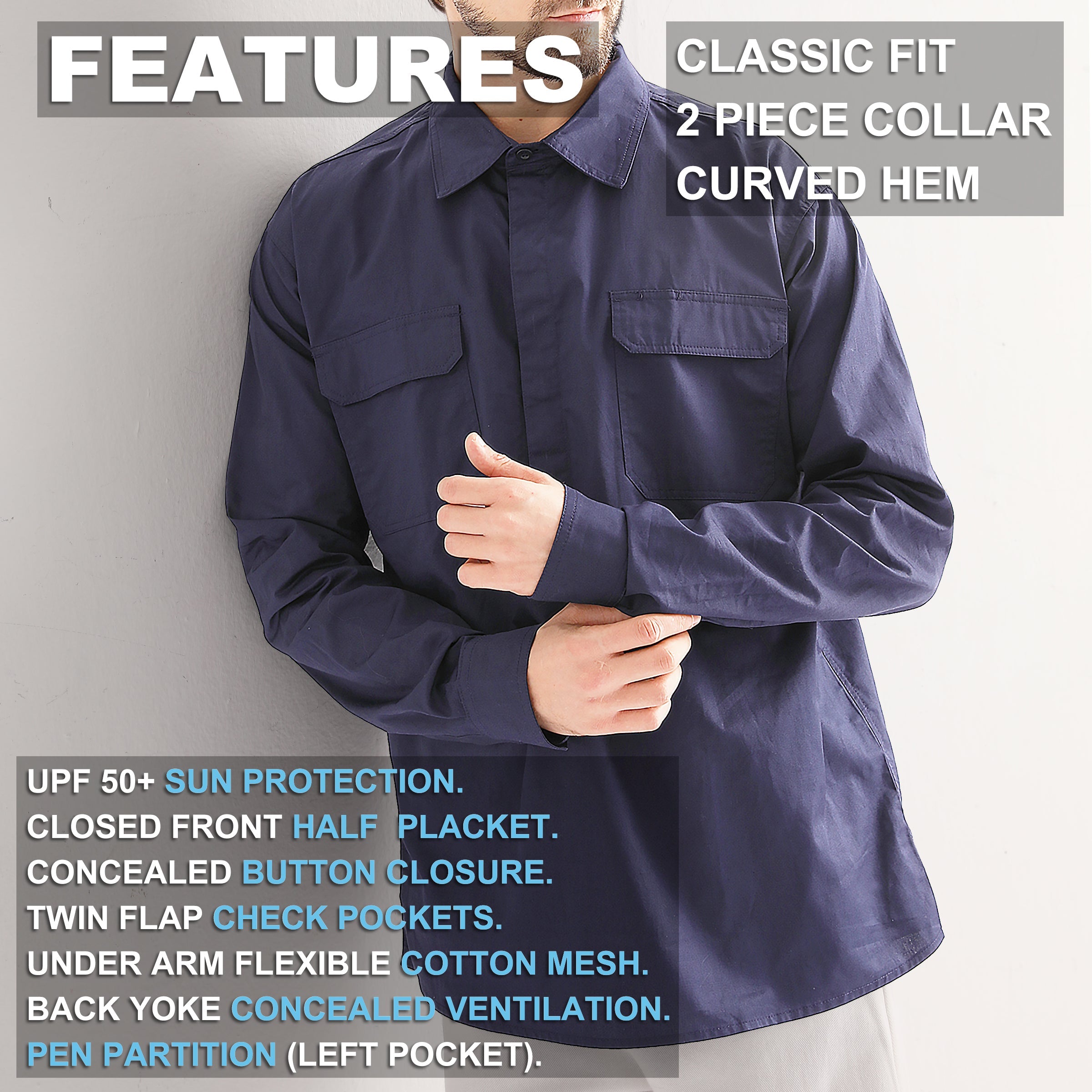 "Custom Mens Hi Vis Closed Front Work Shirt – Logo Printing & Embroidery | NS Promo - NS PROMO"