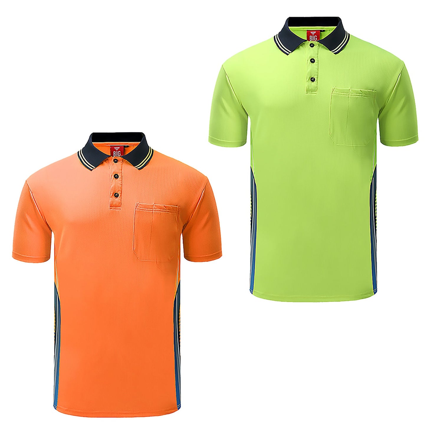 "Custom Hi Vis Tech-Vent Short Sleeve Polo – Add Your Logo | NS Promo - NS PROMO"